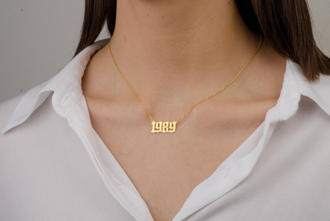 Custom number necklace cheap deals