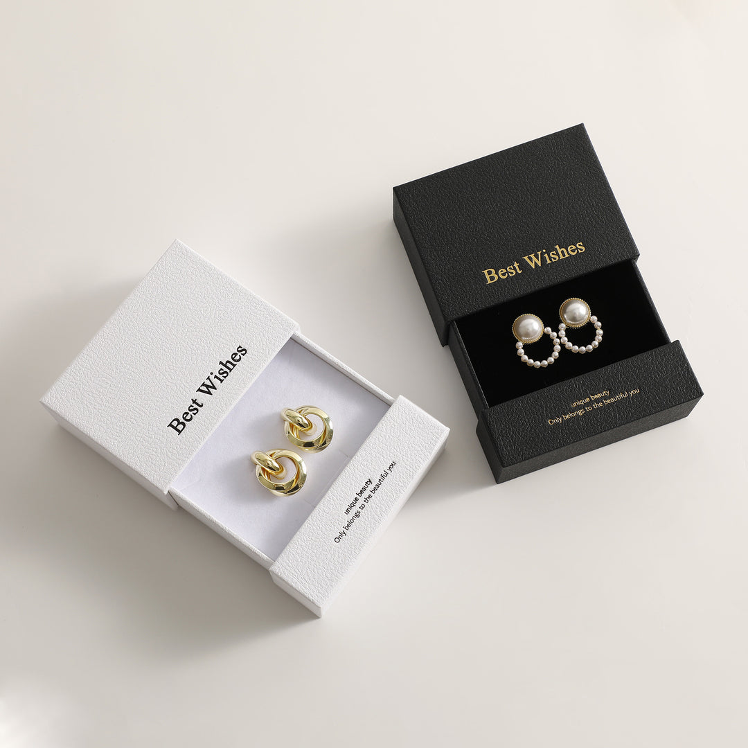 100Pcs Custom Rigid Paper Drawer Jewelry Boxes with Logo Printed – Luxury Sliding Drawer Gift Boxes for Rings, Necklaces, Earrings & Bracelets, Premium Jewelry Packaging, 9×9cm