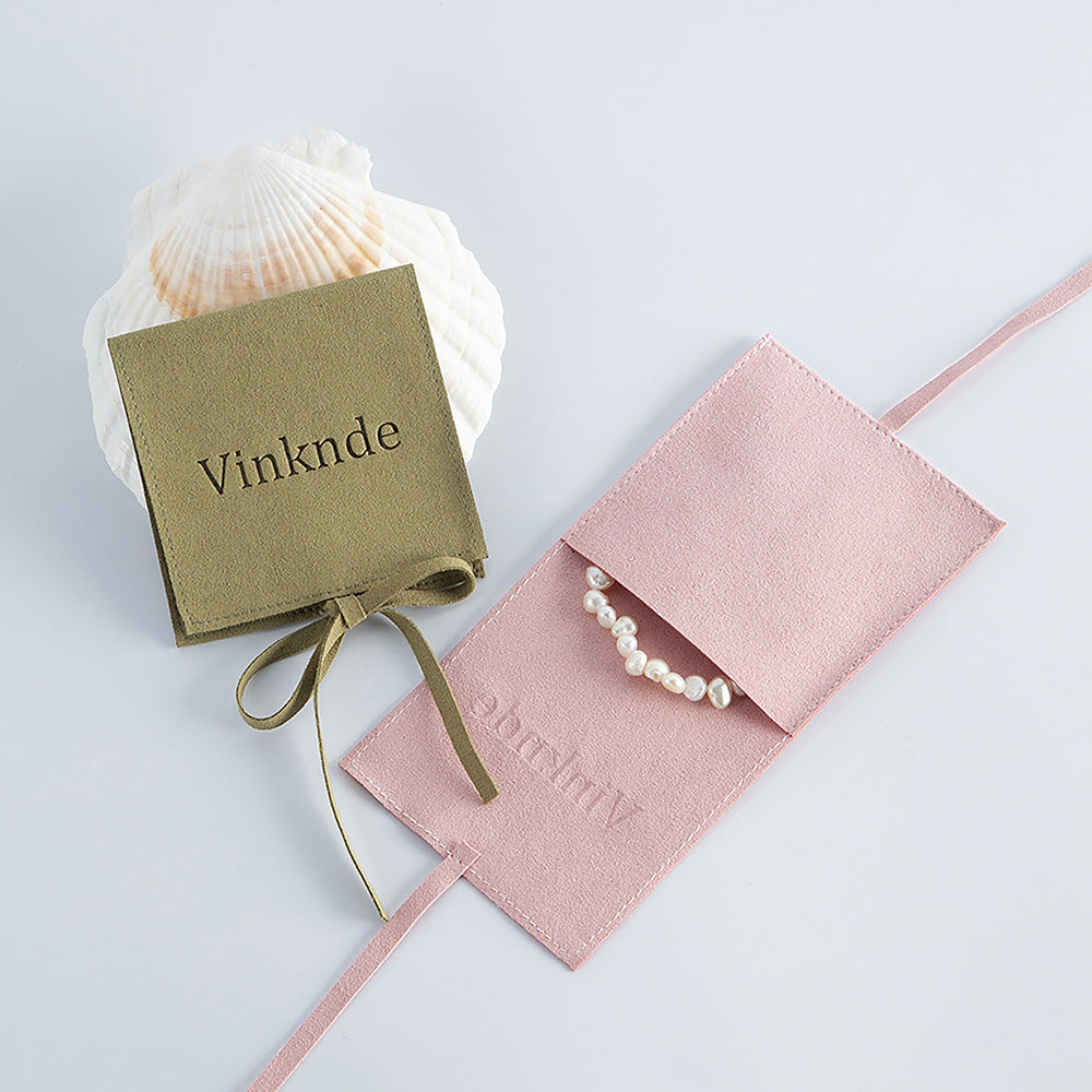 Custom Jewelry Packaging Microfiber Pouch Bulk Envelope Luxury Bags With Flap Microfiber Bracelet Earrings Ring Pouch Embossing Logo Gift Bags