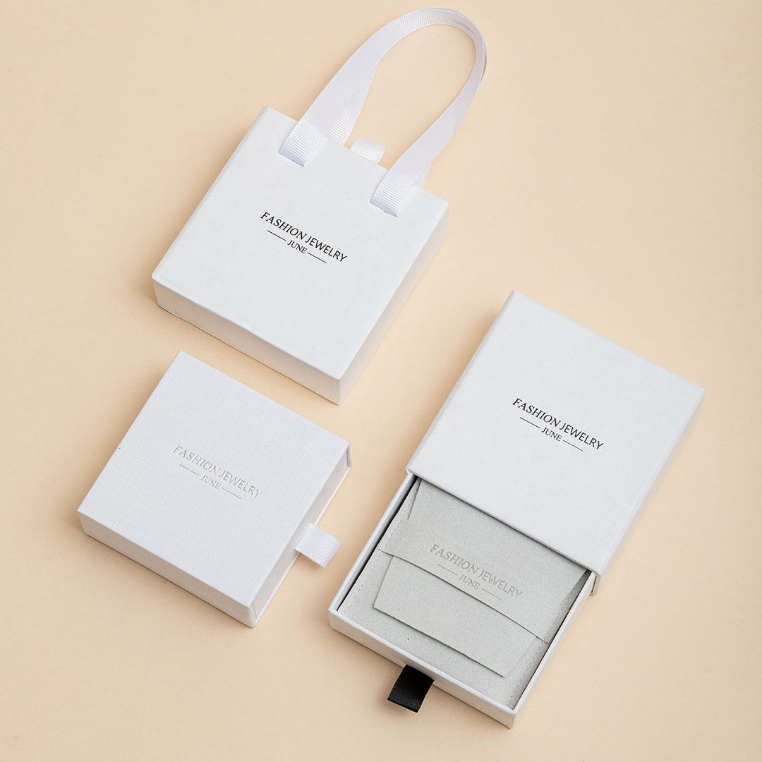 100Pcs Custom Sliding Paper Drawer Jewelry Box Packaging with Logo Printed – Gift Packaging for Necklaces, Earrings, Bracelets & Rings, 3.54×3.54 Inches / 9×9cm