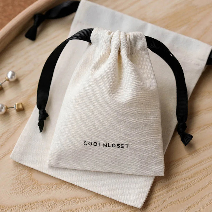100pcs Custom Cotton Drawstring Pouch with Logo and Size – Personalized Bags for Jewelry, Gifts, Favors, Accessories, Retail Packaging