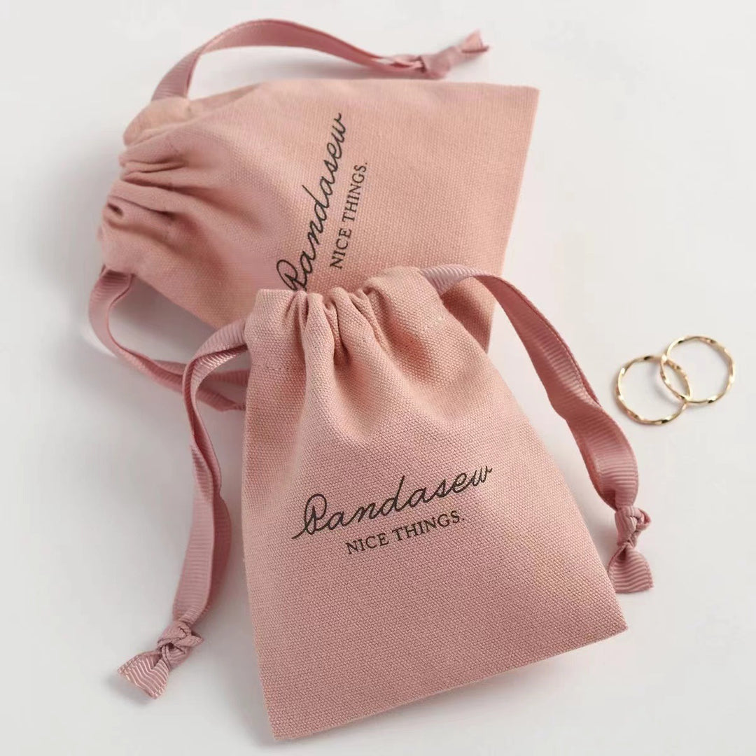 100pcs Custom Cotton Drawstring Pouch with Logo and Size – Personalized Bags for Jewelry, Gifts, Favors, Accessories, Retail Packaging