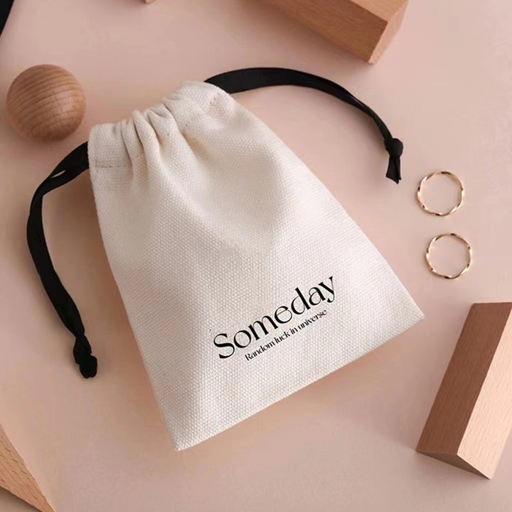 100pcs Custom Cotton Drawstring Pouch with Logo and Size – Personalized Bags for Jewelry, Gifts, Favors, Accessories, Retail Packaging