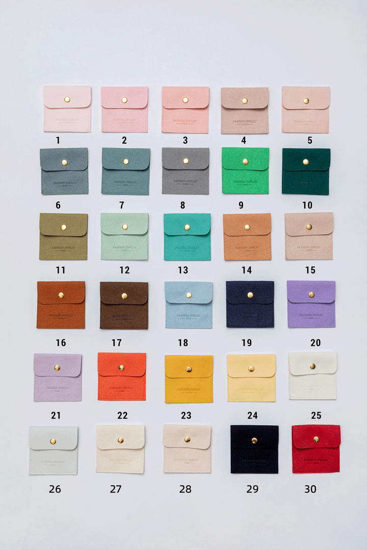 Custom Jewelry Packaging Microfiber Pouch Bulk Envelope Luxury Bags With Flap Microfiber Bracelet Earrings Ring Pouch Embossing Logo Gift Bags