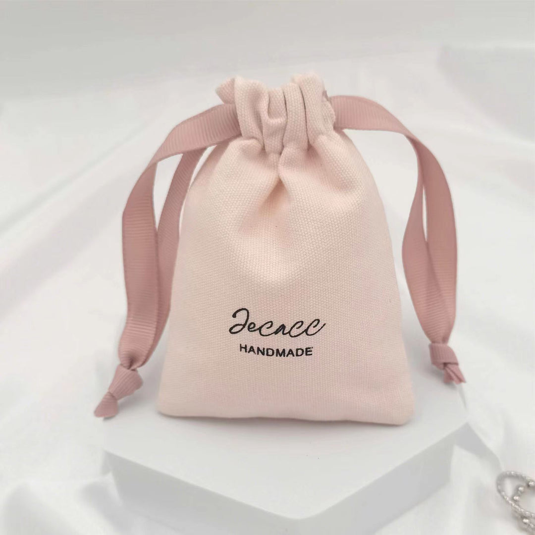 100pcs Custom Cotton Drawstring Pouch with Logo and Size – Personalized Bags for Jewelry, Gifts, Favors, Accessories, Retail Packaging