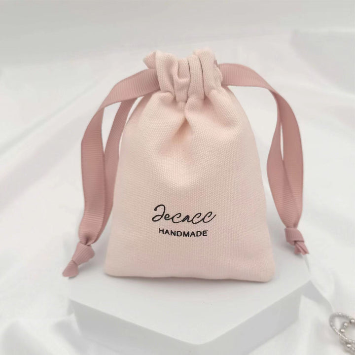 100pcs Custom Cotton Drawstring Pouch with Logo and Size – Personalized Bags for Jewelry, Gifts, Favors, Accessories, Retail Packaging