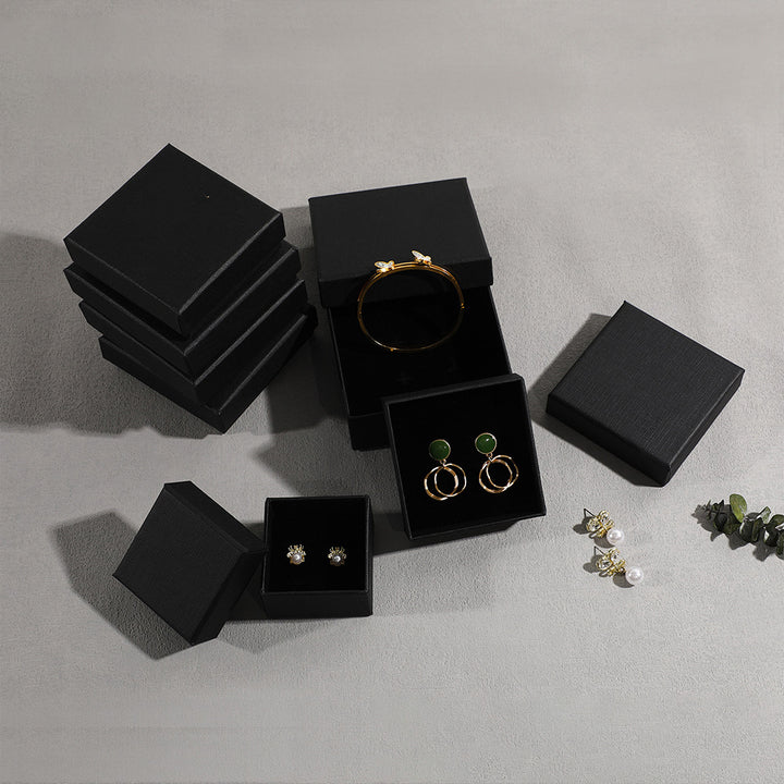 100Pcs Wholesale Custom Double Shoulder Lid and Base Rigid Paper Boxes – Premium Logo Printed Jewelry Packaging for Rings, Earrings, Necklaces & Bracelets, Multi-Size Luxury Gift Boxes