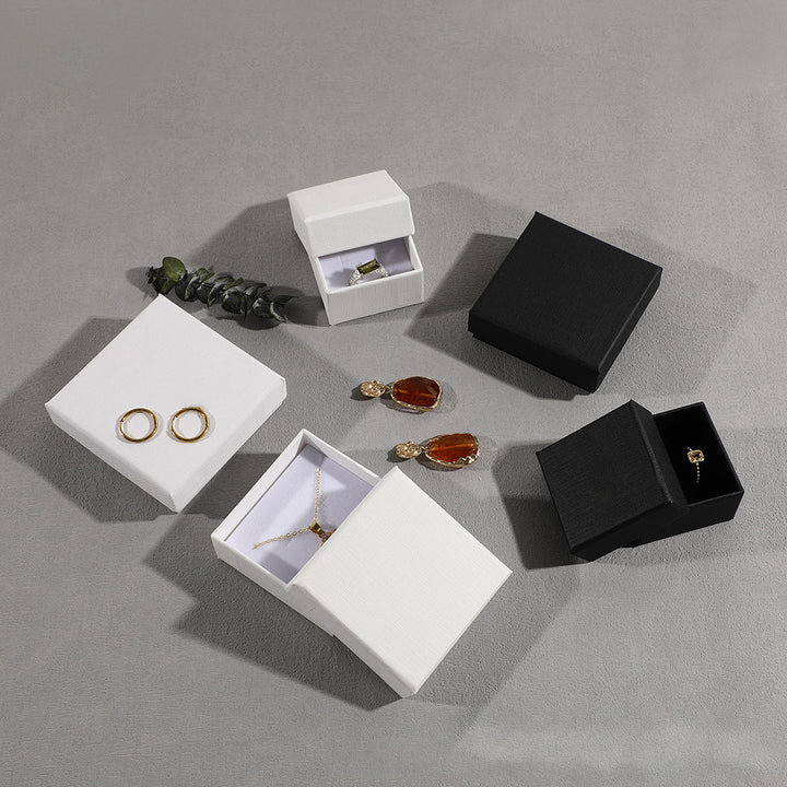 100Pcs Wholesale Custom Double Shoulder Lid and Base Rigid Paper Boxes – Premium Logo Printed Jewelry Packaging for Rings, Earrings, Necklaces & Bracelets, Multi-Size Luxury Gift Boxes