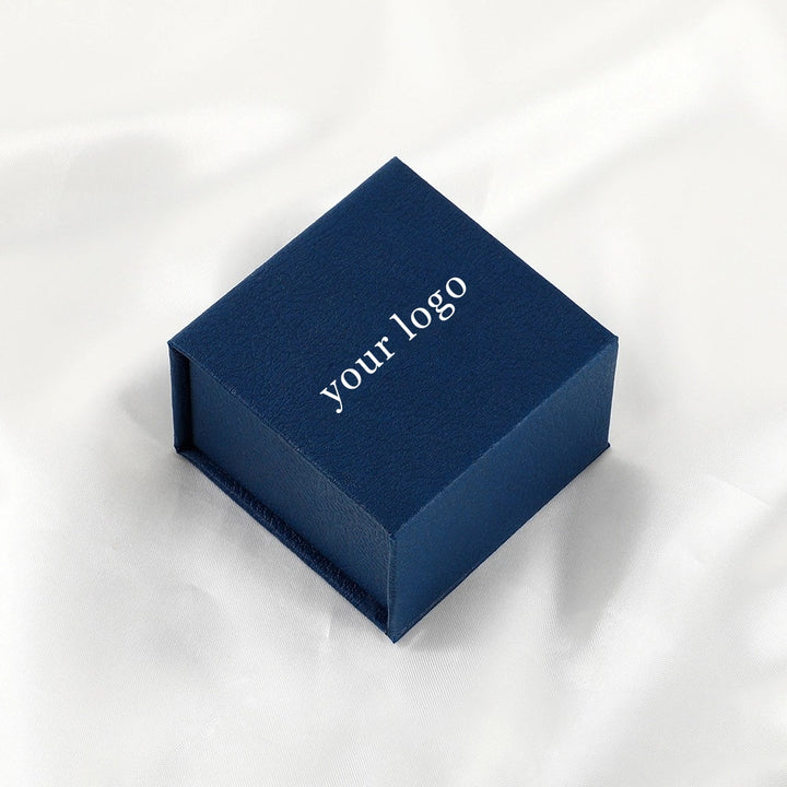 100Pcs Custom Logo Paper Flip Lid Jewelry Ring Boxes Wholesale – Small Magnetic Gift Packaging for Engagement Rings, Wedding Bands & Proposal