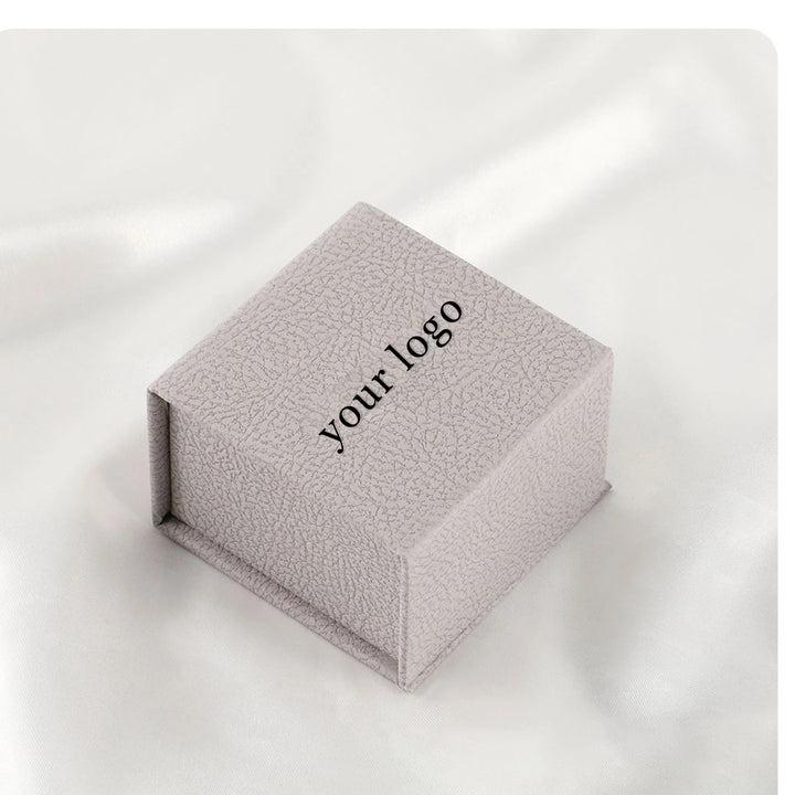 100Pcs Custom Logo Paper Flip Lid Jewelry Ring Boxes Wholesale – Small Magnetic Gift Packaging for Engagement Rings, Wedding Bands & Proposal