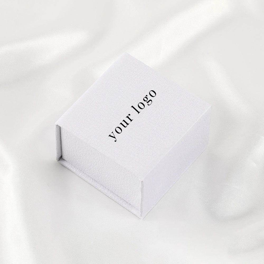 100Pcs Custom Logo Paper Flip Lid Jewelry Ring Boxes Wholesale – Small Magnetic Gift Packaging for Engagement Rings, Wedding Bands & Proposal