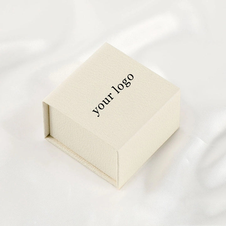 100Pcs Custom Logo Paper Flip Lid Jewelry Ring Boxes Wholesale – Small Magnetic Gift Packaging for Engagement Rings, Wedding Bands & Proposal