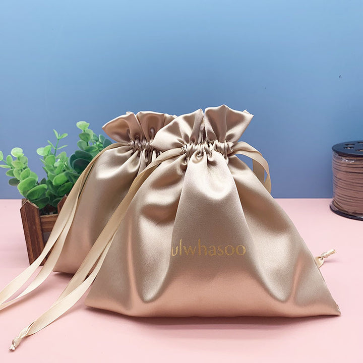 100pcs Premium Large Silk Satin Drawstring Pouches – Customizable Logo,  Ideal for Jewelry, Gifts, Cosmetics, Accessories, Wedding & Boutique Packaging