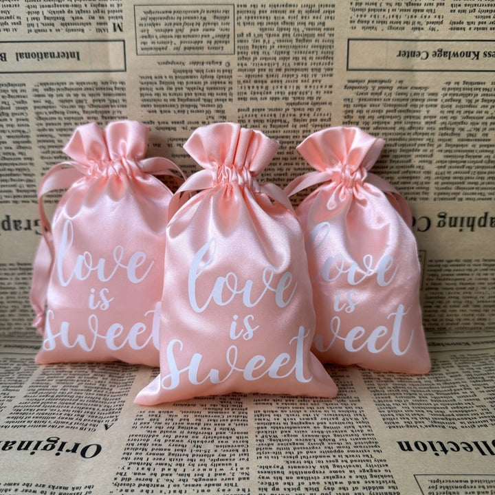 100pcs Premium Large Silk Satin Drawstring Pouches – Customizable Logo,  Ideal for Jewelry, Gifts, Cosmetics, Accessories, Wedding & Boutique Packaging
