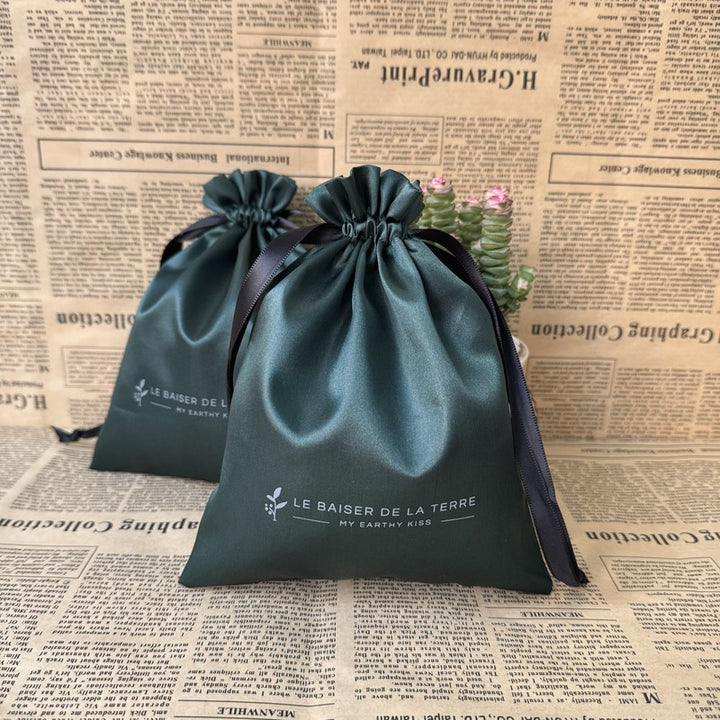 100pcs Premium Large Silk Satin Drawstring Pouches – Customizable Logo,  Ideal for Jewelry, Gifts, Cosmetics, Accessories, Wedding & Boutique Packaging