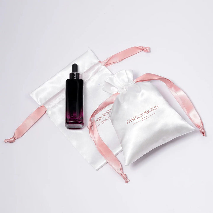 100pcs Premium Large Silk Satin Drawstring Pouches – Customizable Logo,  Ideal for Jewelry, Gifts, Cosmetics, Accessories, Wedding & Boutique Packaging