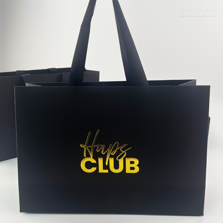 100pcs Horizontal Custom Logo Paper Bags with Handles – Premium, Minimalist Packaging for Jewelry, Spa & Brand Experience, Wholesale