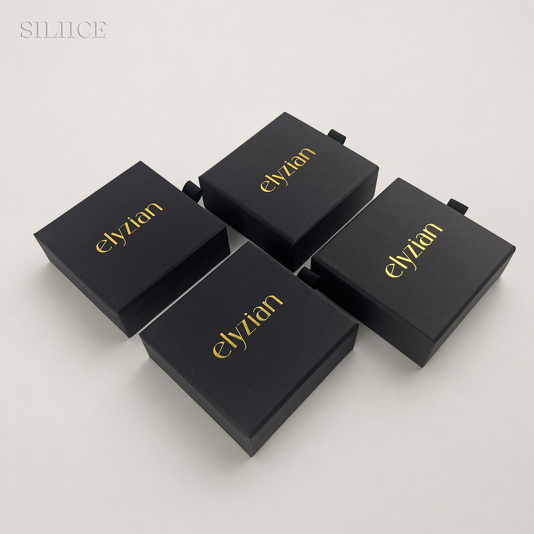 100pcs Custom Sliding Paper Drawer Jewelry Boxes – Gift Boxes with Custom Logo for Necklaces, Earrings, Bracelets & Rings, 3.54×3.54 in / 9×9 cm