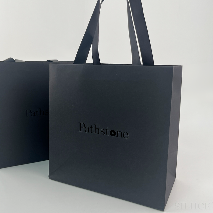 100pcs Horizontal Custom Logo Paper Bags with Handles – Premium, Minimalist Packaging for Jewelry, Spa & Brand Experience, Wholesale