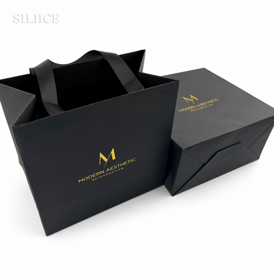 100pcs Horizontal Custom Logo Paper Bags with Handles – Premium, Minimalist Packaging for Jewelry, Spa & Brand Experience, Wholesale