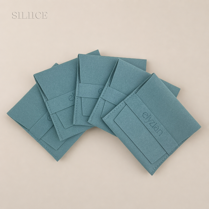 100pcs Custom Microfiber Jewelry Pouch – Envelope-Style with Tuck-In Closure & Custom Logo for Rings, Earrings & Necklaces Wholesale