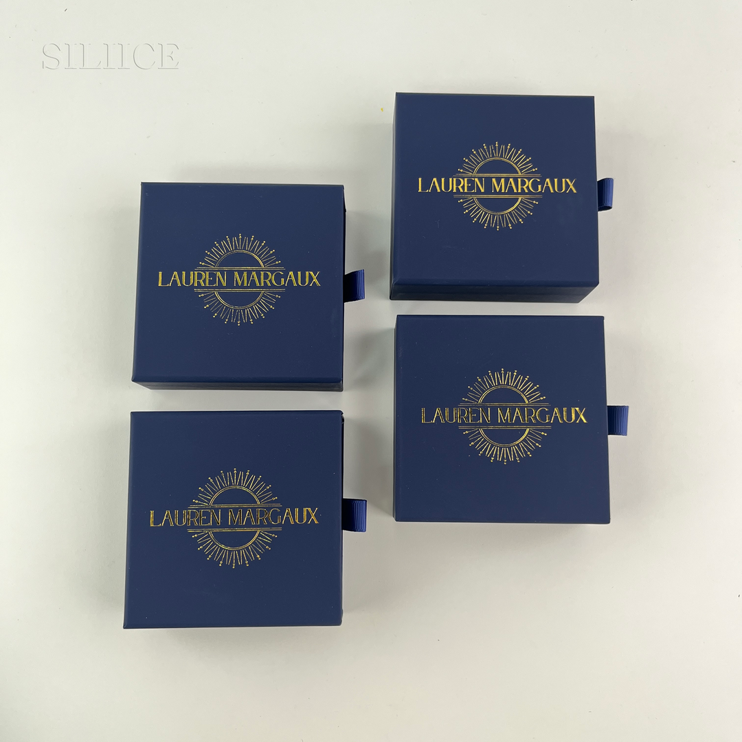 100pcs Custom Sliding Paper Drawer Jewelry Boxes – Gift Boxes with Custom Logo for Necklaces, Earrings, Bracelets & Rings, 3.54×3.54 in / 9×9 cm