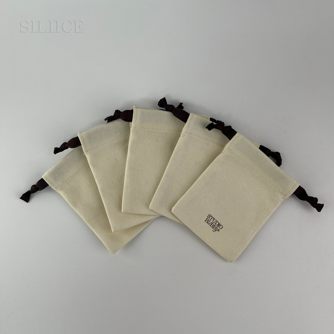 100pcs Cotton Drawstring Bags with Grosgrain Drawstring – Custom Logo for Jewelry, Gifts, Favors, Accessories, Wholesale