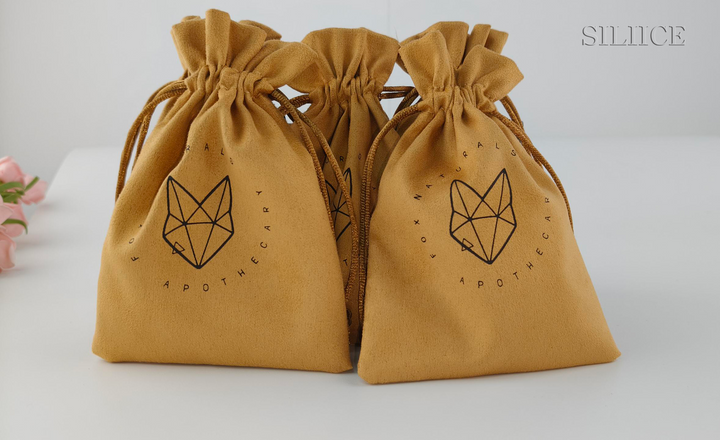 100pcs Custom Screen-Printed Logo Velvet Drawstring Pouches with Flower Top – Jewelry, Gifts, Cosmetics, Boutique Packaging