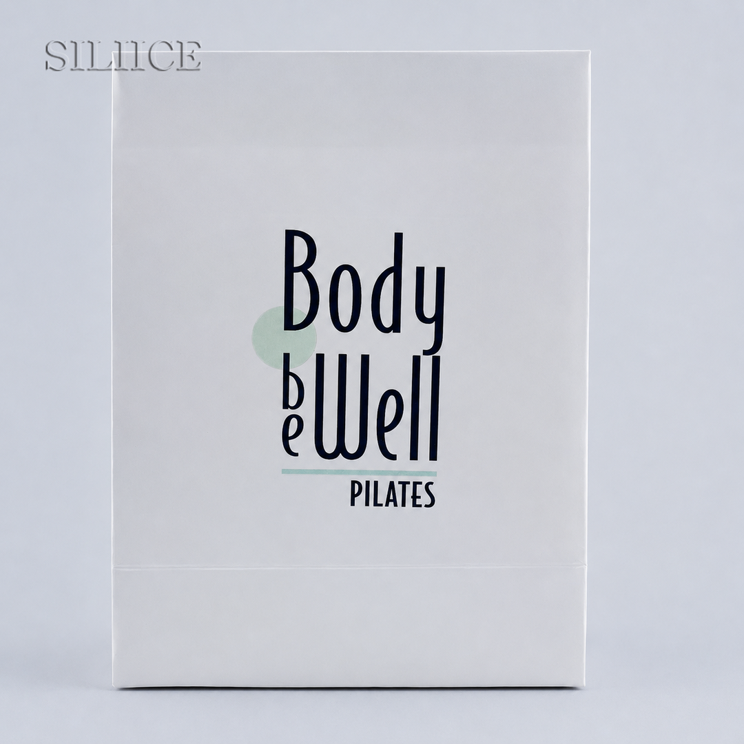 500pcs Custom Logo Horizontal Paper Bags with Handles – Heat Transfer Printed Brand Packaging, Wholesale