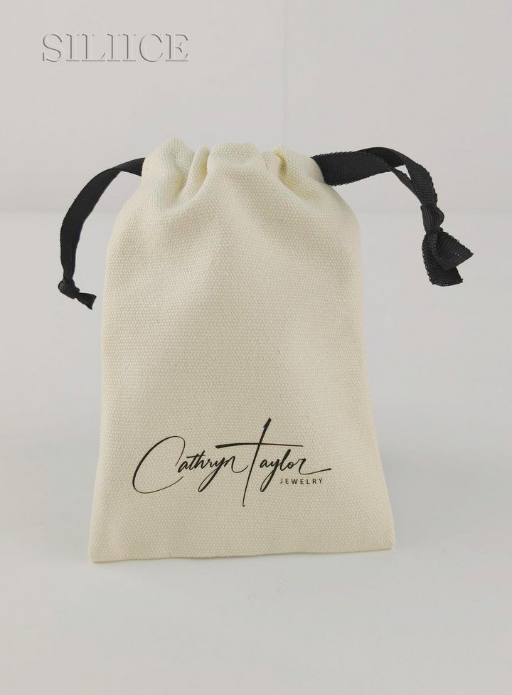 100pcs Cotton Drawstring Bags with Grosgrain Drawstring – Custom Logo for Jewelry, Gifts, Favors, Accessories, Wholesale