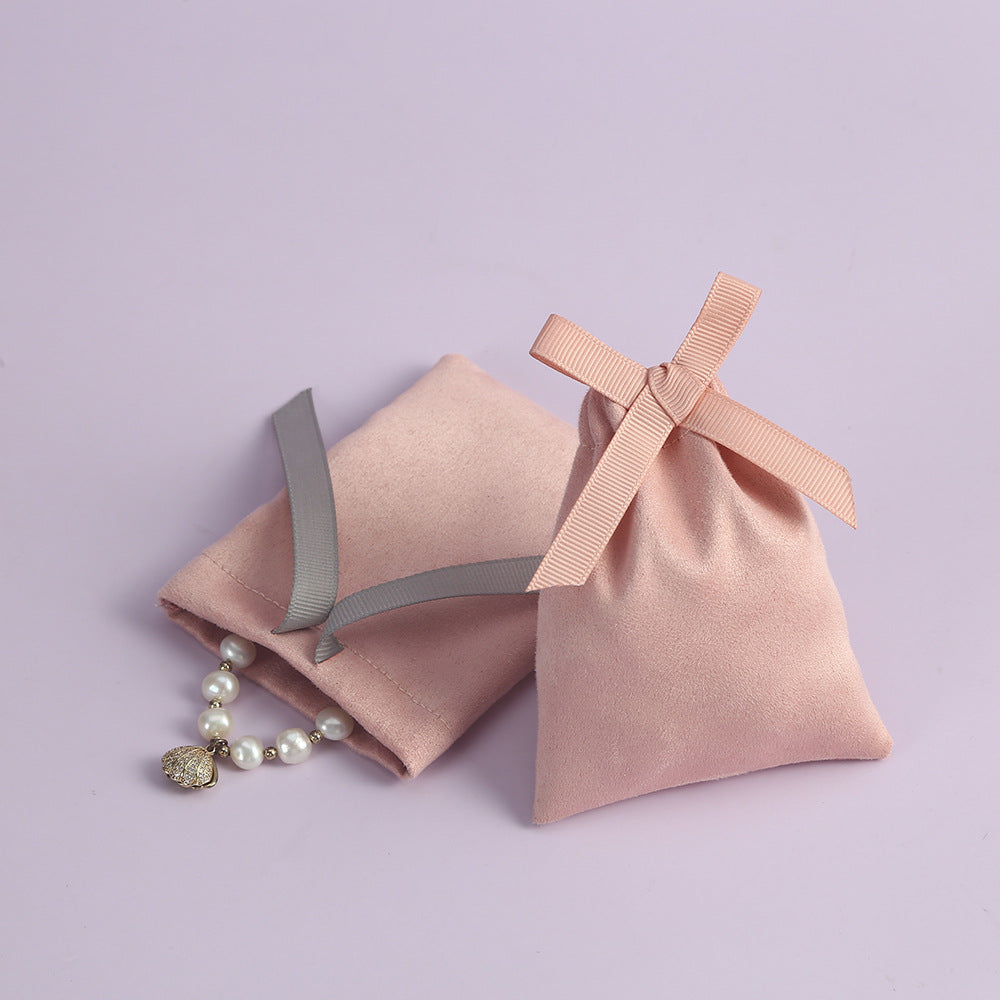 100pcs Custom Logo Velvet Drawstring Pouch with Middle Knot – Jewelry, Gifts, Cosmetics, Accessories Packaging