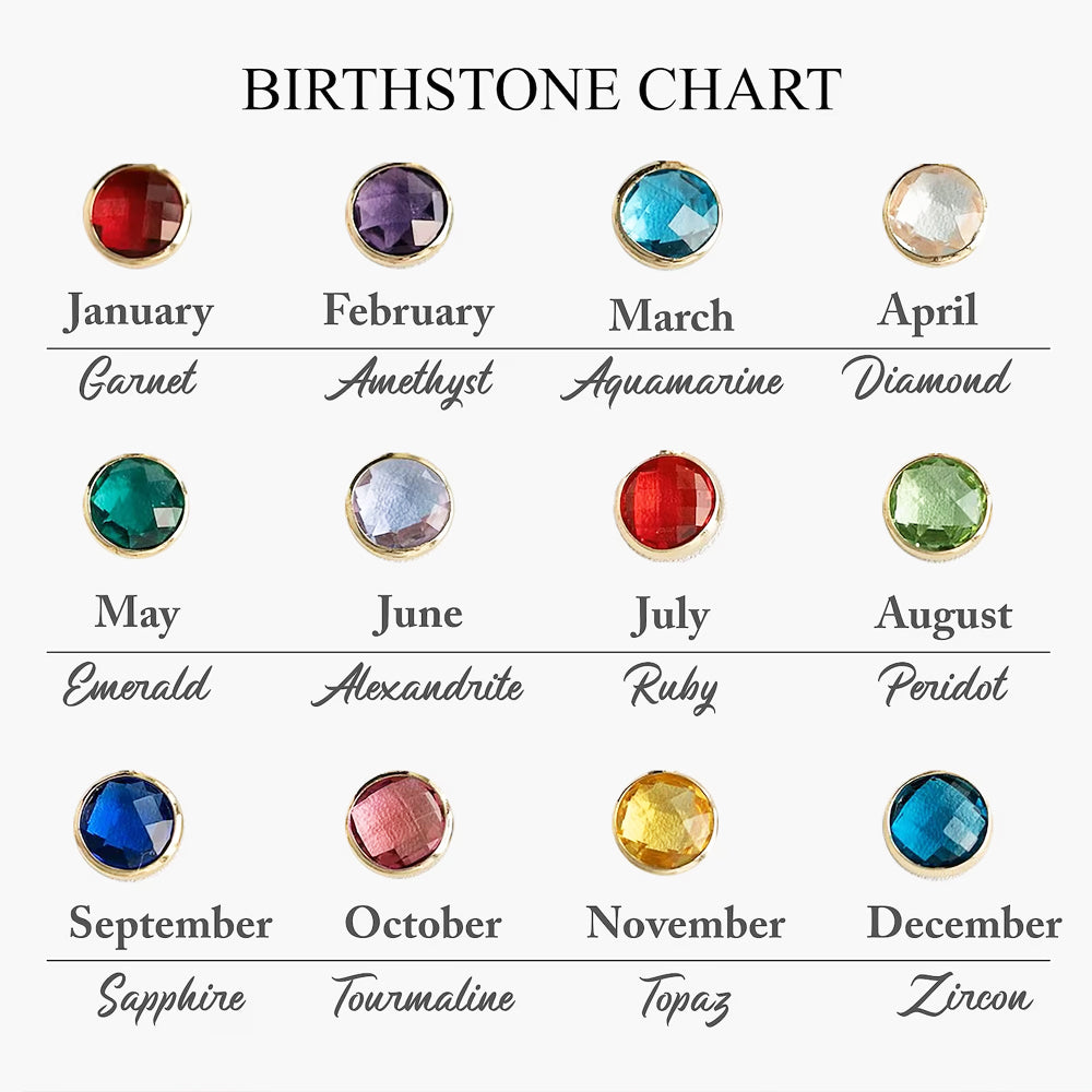 Custom Name Necklace With Birthstone - Solid 14K | 18K Gold