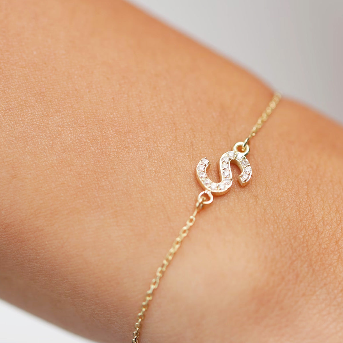 Diamond Personalized Name Woman Bracelet - 14K Solid Gold