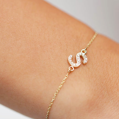 Diamond Personalized Name Woman Bracelet - 14K Solid Gold