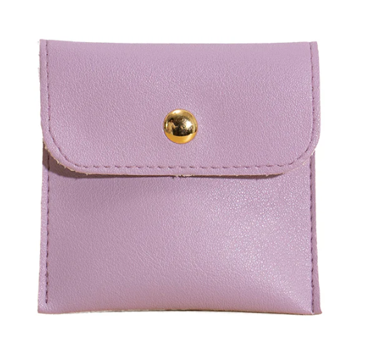 100pcs Wholesale Custom Faux Leather Jewelry Pouches – PU Gift Bags with Snap Button & Logo for Rings, Earrings & Necklaces