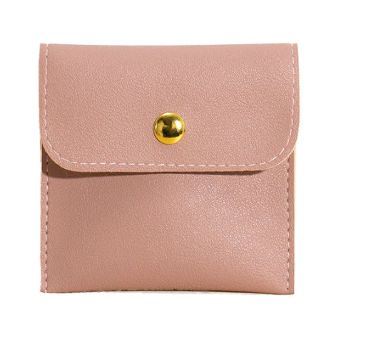 100pcs Wholesale Custom Faux Leather Jewelry Pouches – PU Gift Bags with Snap Button & Logo for Rings, Earrings & Necklaces