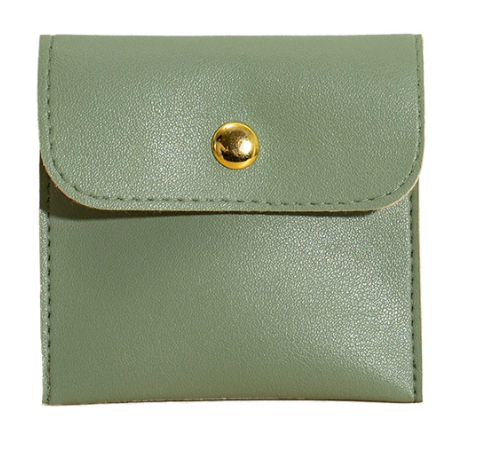 100pcs Wholesale Custom Faux Leather Jewelry Pouches – PU Gift Bags with Snap Button & Logo for Rings, Earrings & Necklaces