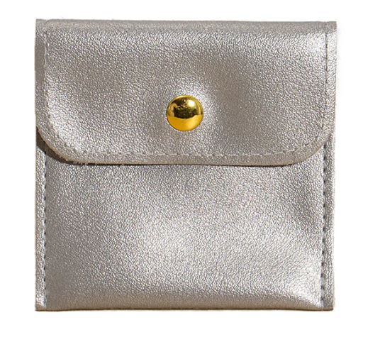 100pcs Wholesale Custom Faux Leather Jewelry Pouches – PU Gift Bags with Snap Button & Logo for Rings, Earrings & Necklaces