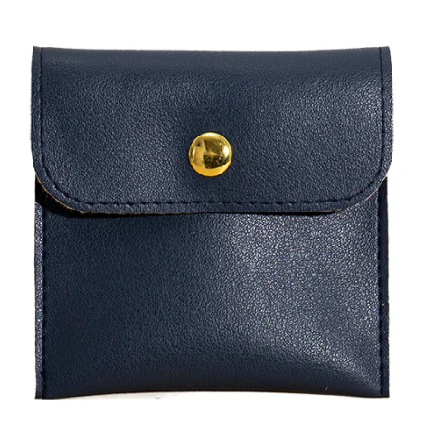 100pcs Wholesale Custom Faux Leather Jewelry Pouches – PU Gift Bags with Snap Button & Logo for Rings, Earrings & Necklaces