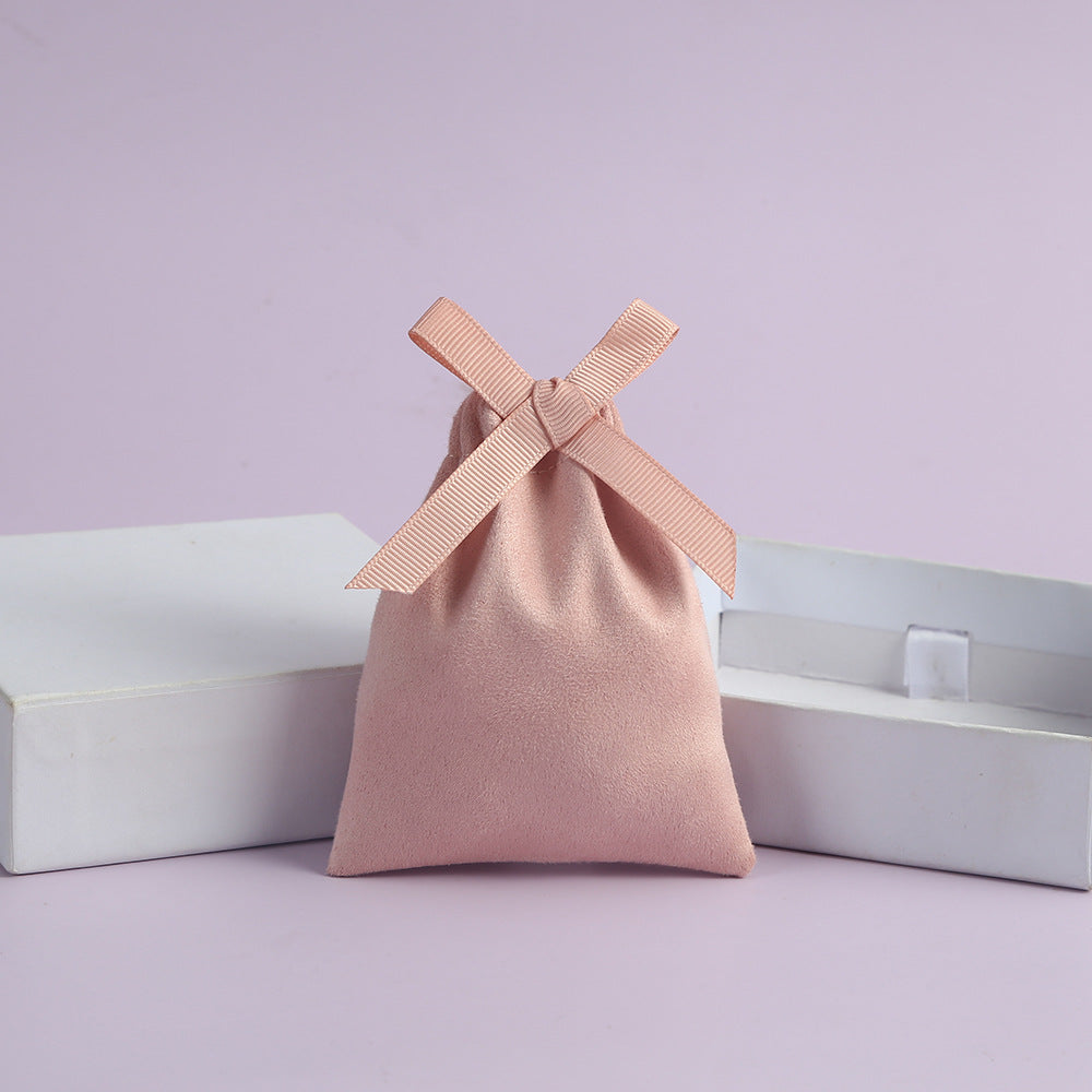 100pcs Custom Logo Velvet Drawstring Pouch with Middle Knot – Jewelry, Gifts, Cosmetics, Accessories Packaging