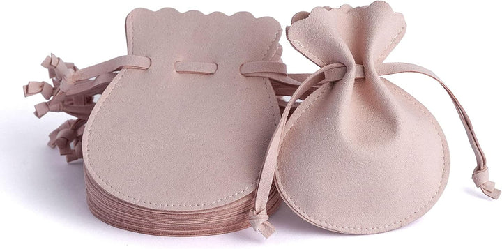 100pcs Wholesale Christmas Special Edition Microfiber Gourd Drawstring Jewelry Pouches – Holiday Gift with Festive Gold-Foil Design