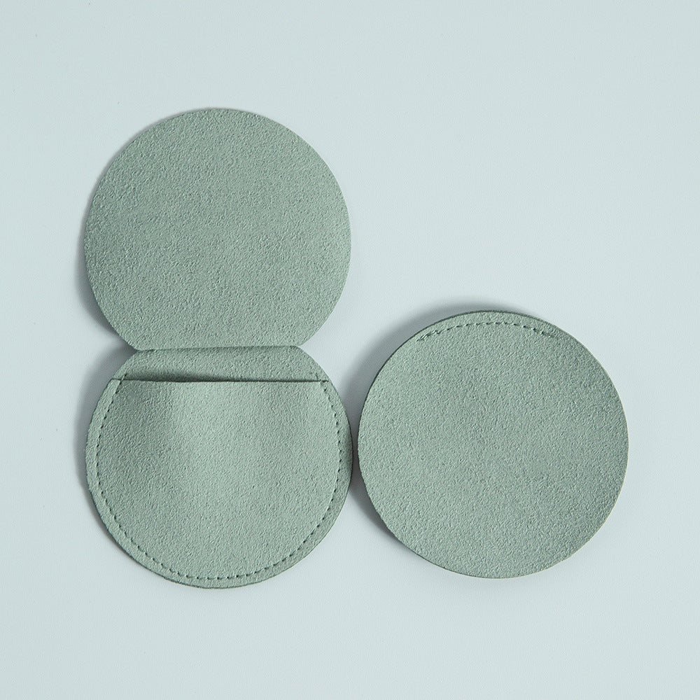 100pcs Christmas Special Edition Round Microfiber Flap Pouch (Diameter 7 cm) –Snowflake Embossed Pattern