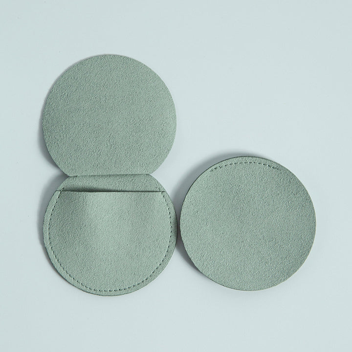 100pcs Christmas Special Edition Round Microfiber Flap Pouch (Diameter 7 cm) –Snowflake Embossed Pattern