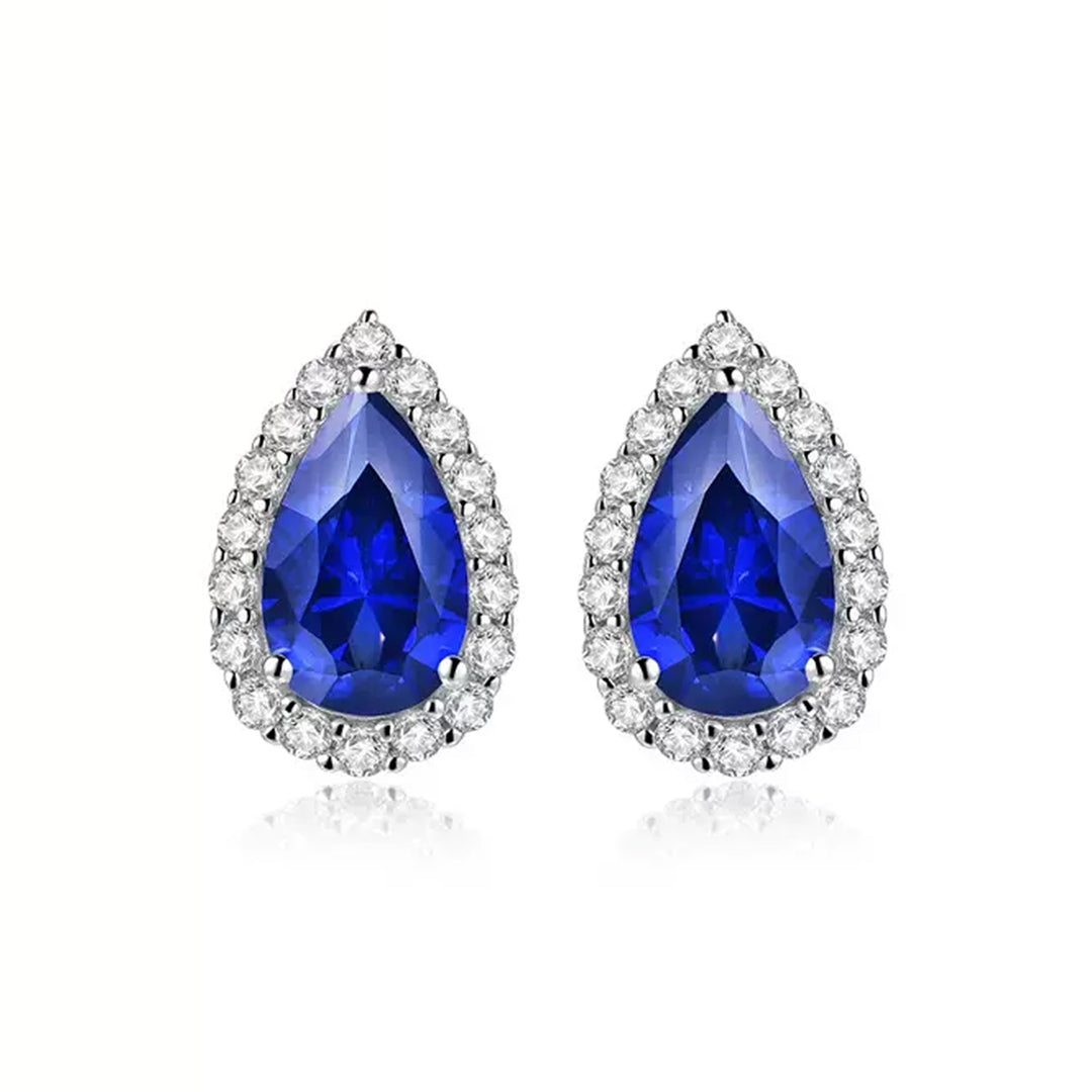 Siliice Jewelry - Sapphire Series -  Royal Blue Earrings Teardrop-shaped Lab-grown Gemstones For Women