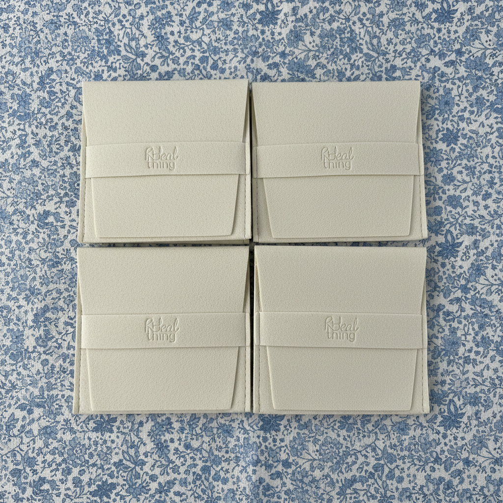 Custom Microfiber Tuck-in Jewelry Pouch Bulk With Deboss Logo Print for Rings, Brooches, Earrings