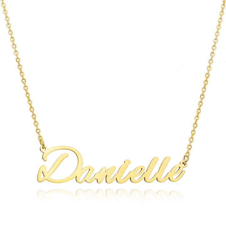 14K Solid Gold Name Necklace, Gold Nameplate Necklace, Custom Name Necklace, Personalized Dainty Necklace