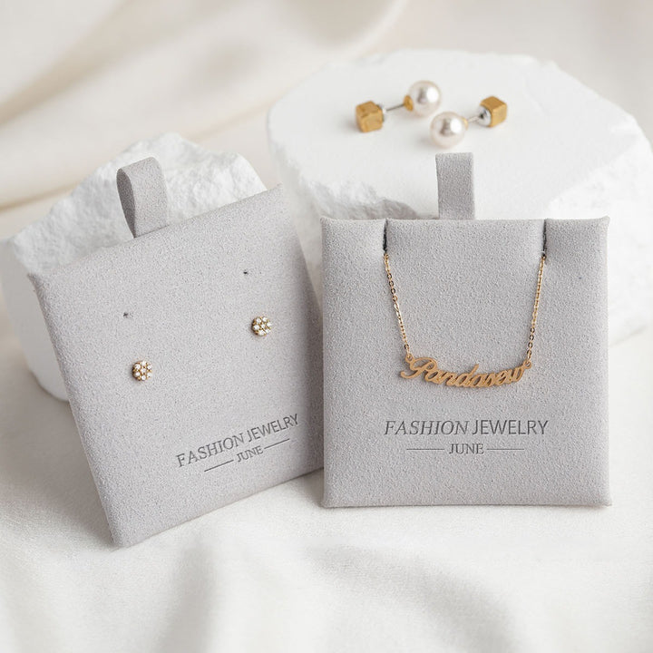 Accessories Wholesale: 100pcs Custom Logo Embossed Microfiber Jewelry Insert Boards – Display Pads for Rings, Earrings, Necklaces, Bracelets & Jewelry Packaging Accessories