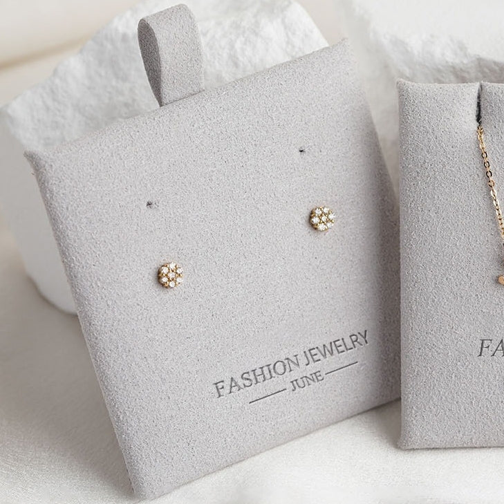 Accessories Wholesale: 100pcs Custom Logo Embossed Microfiber Jewelry Insert Boards – Display Pads for Rings, Earrings, Necklaces, Bracelets & Jewelry Packaging Accessories