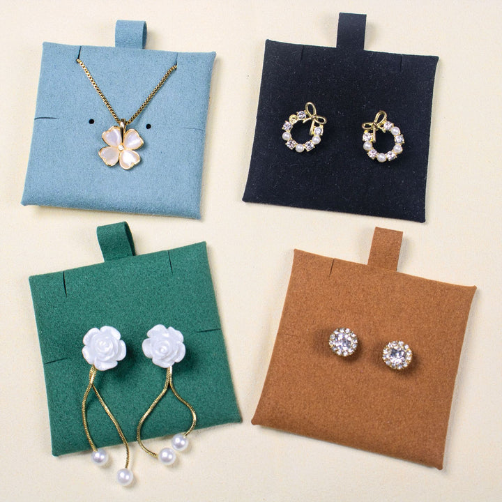 Accessories Wholesale: 100pcs Custom Logo Embossed Microfiber Jewelry Insert Boards – Display Pads for Rings, Earrings, Necklaces, Bracelets & Jewelry Packaging Accessories