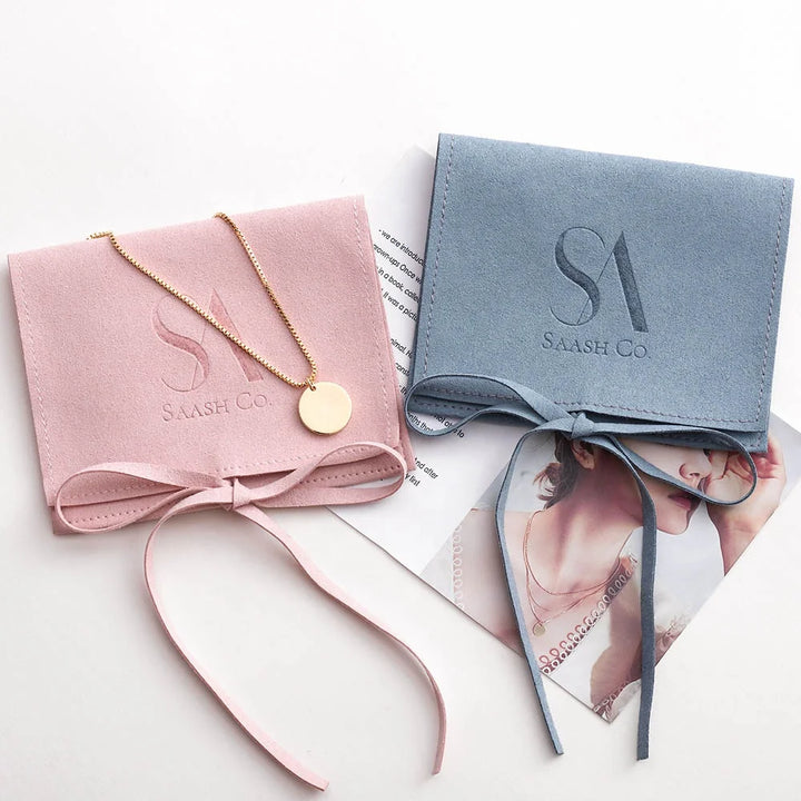 100pcs Wholesale Custom Jewelry Envelope Pouches – Rectangular Microfiber Bracelet, Earrings & Ring Bags with Flap & Embossed Logo
